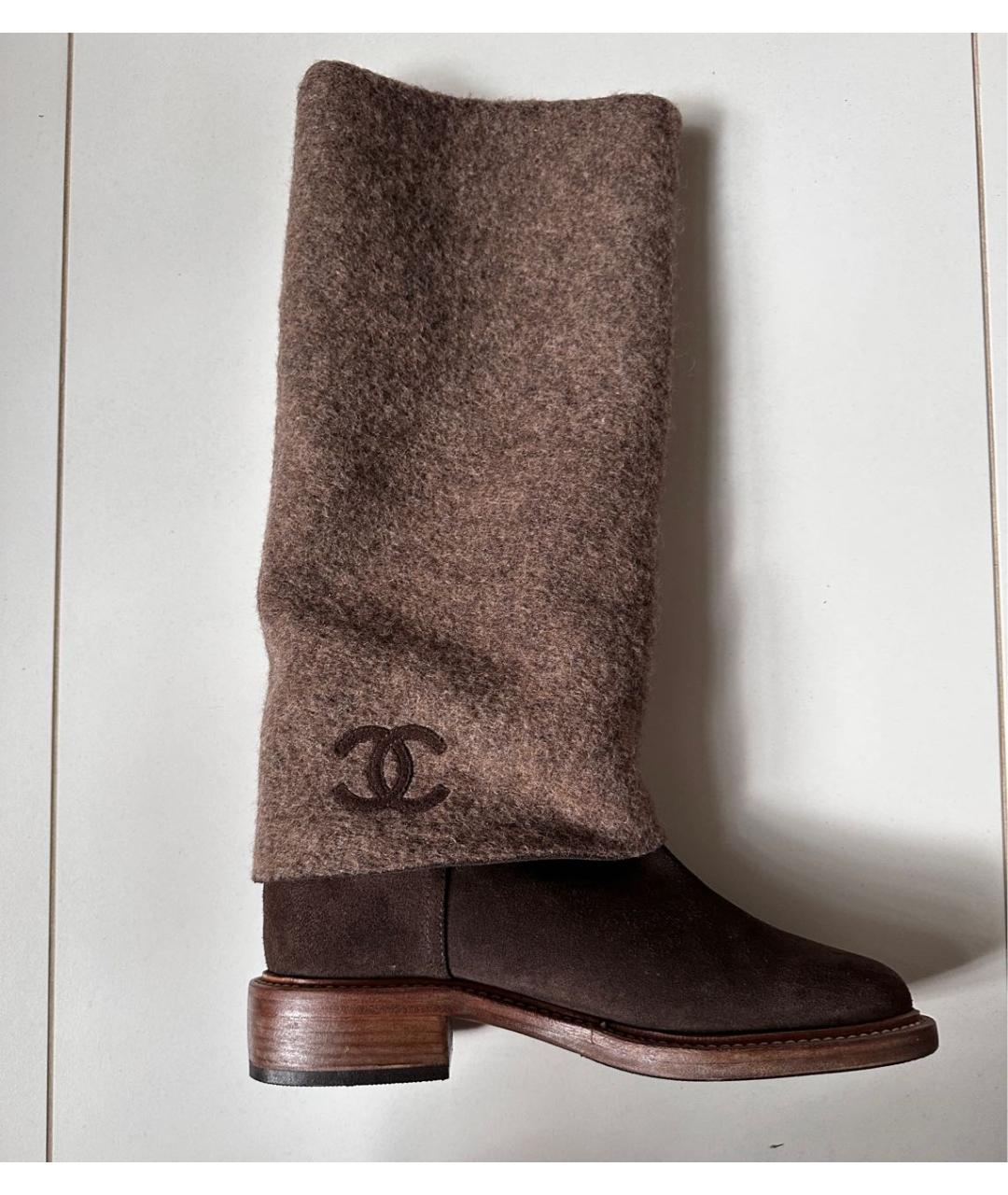 CHANEL Коричневые сапоги, фото 6