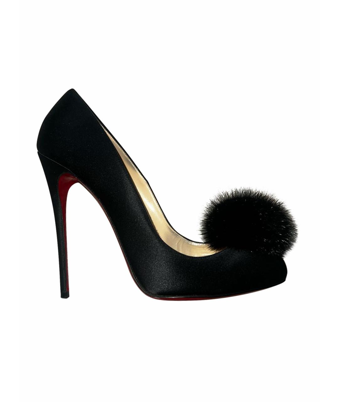 CHRISTIAN LOUBOUTIN Черные синтетические туфли, фото 1