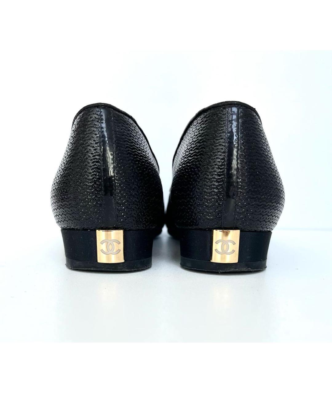 CHANEL PRE-OWNED Черные кожаные туфли, фото 4