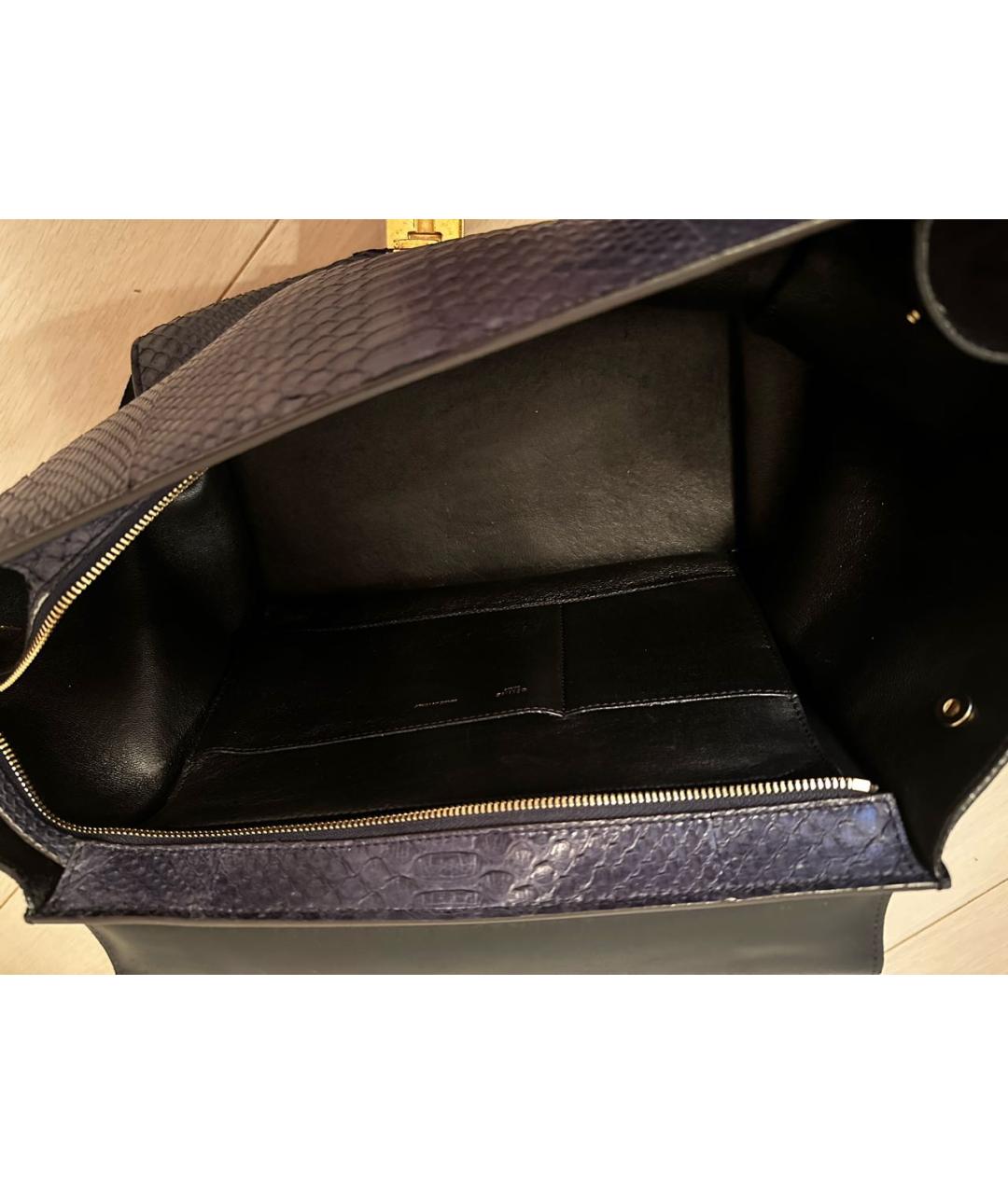 CELINE PRE-OWNED Темно-синяя кожаная сумка через плечо, фото 3