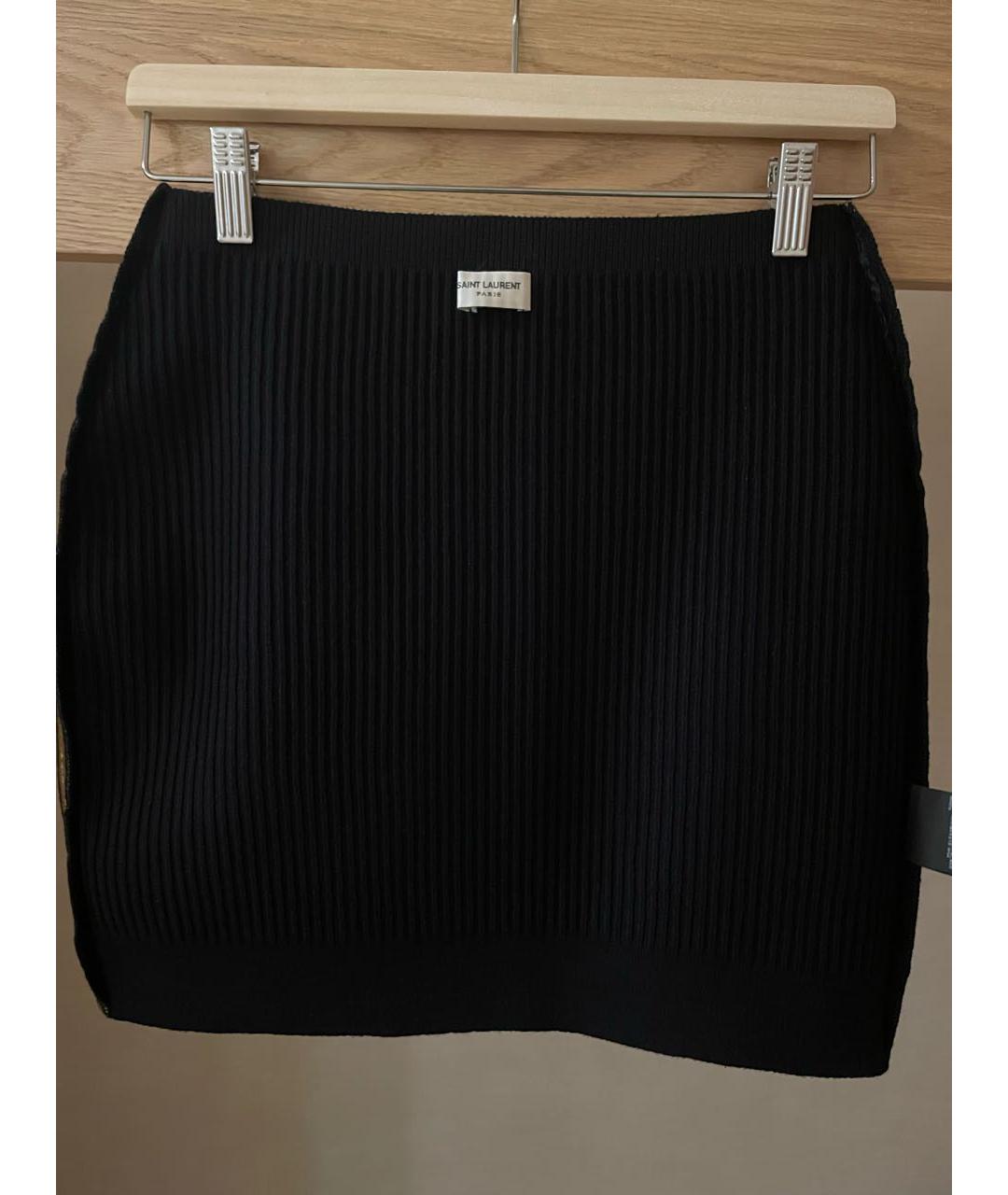 SAINT LAURENT Золотая юбка мини, фото 3