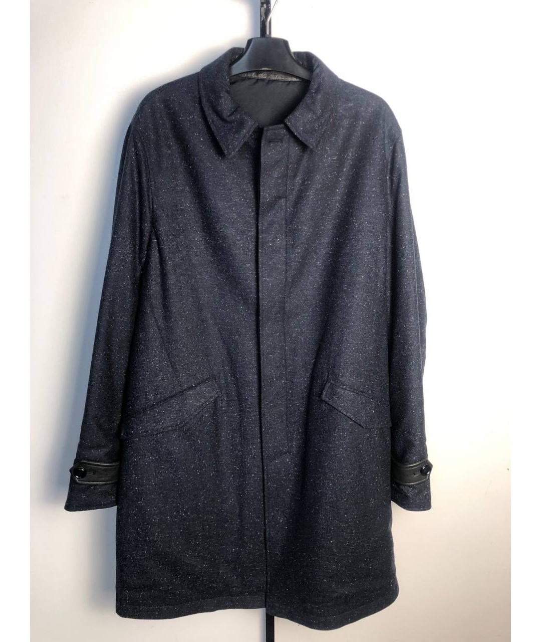 ETRO Темно-синее шерстяное пальто, фото 10