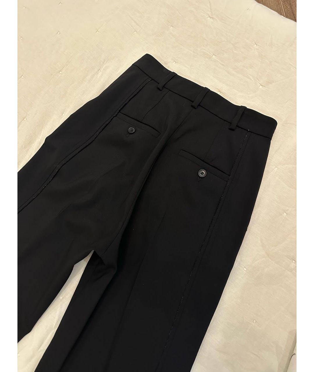 JACQUEMUS Черные хлопко-эластановые прямые брюки, фото 6