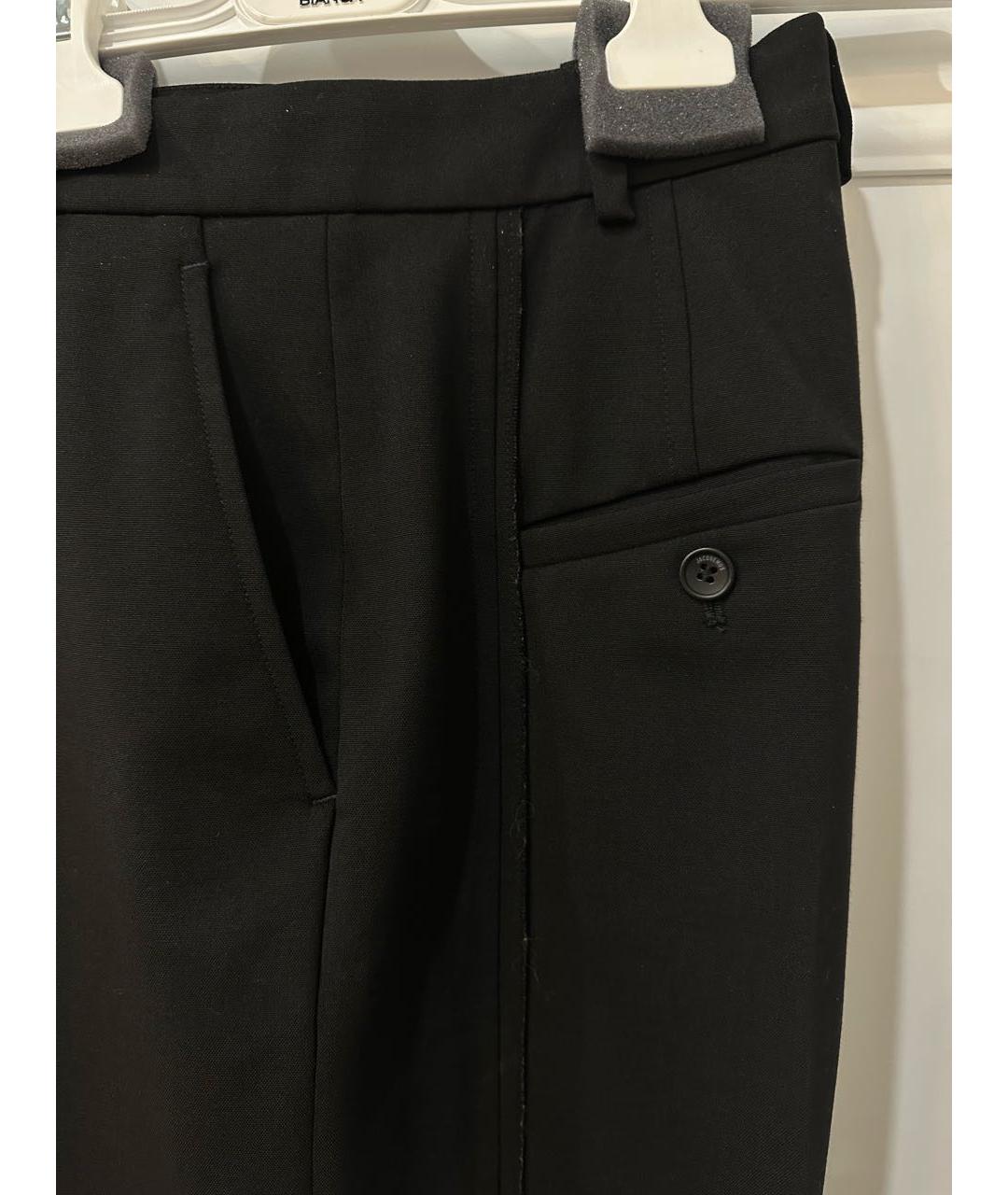 JACQUEMUS Черные хлопко-эластановые прямые брюки, фото 5