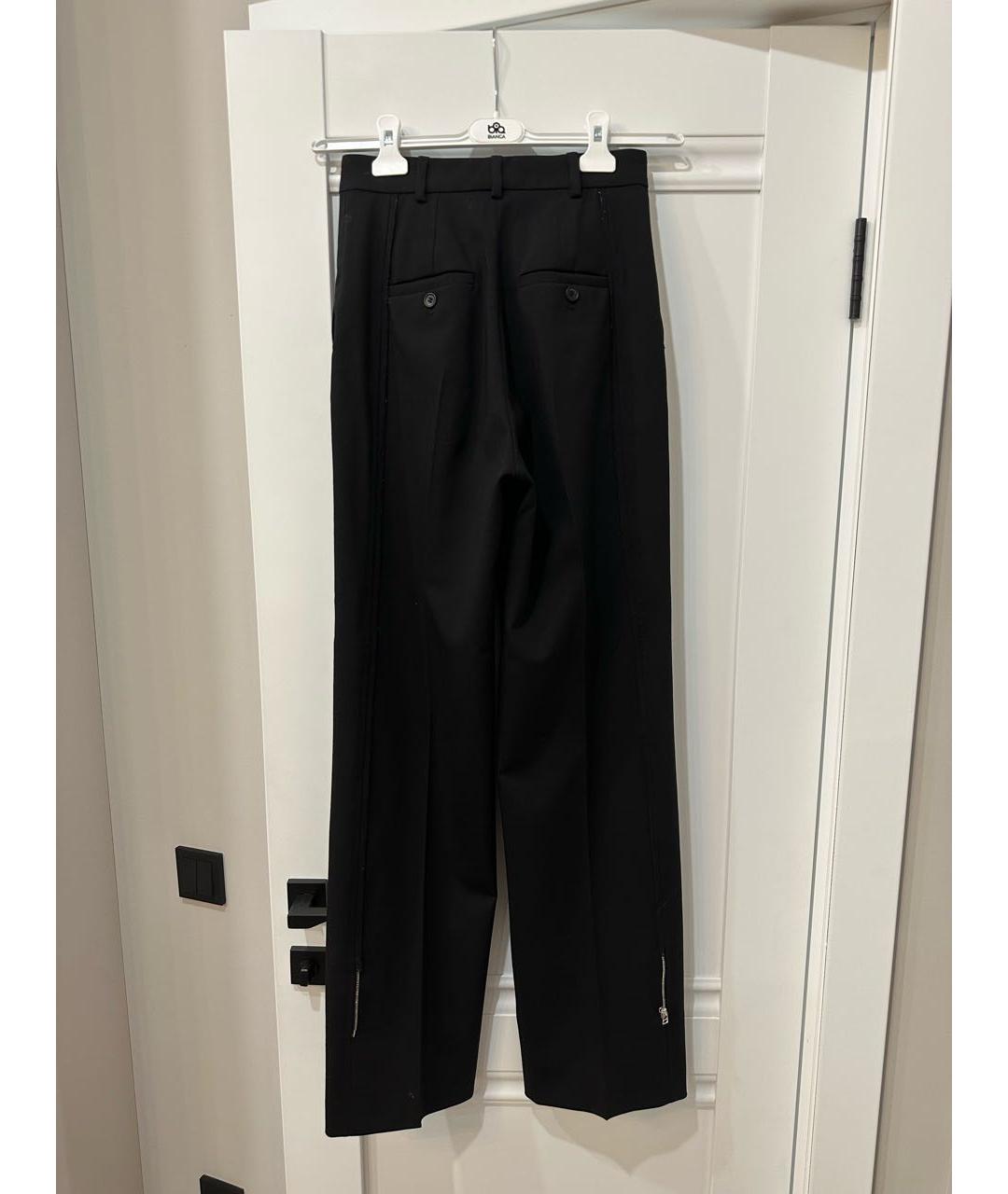 JACQUEMUS Черные хлопко-эластановые прямые брюки, фото 2