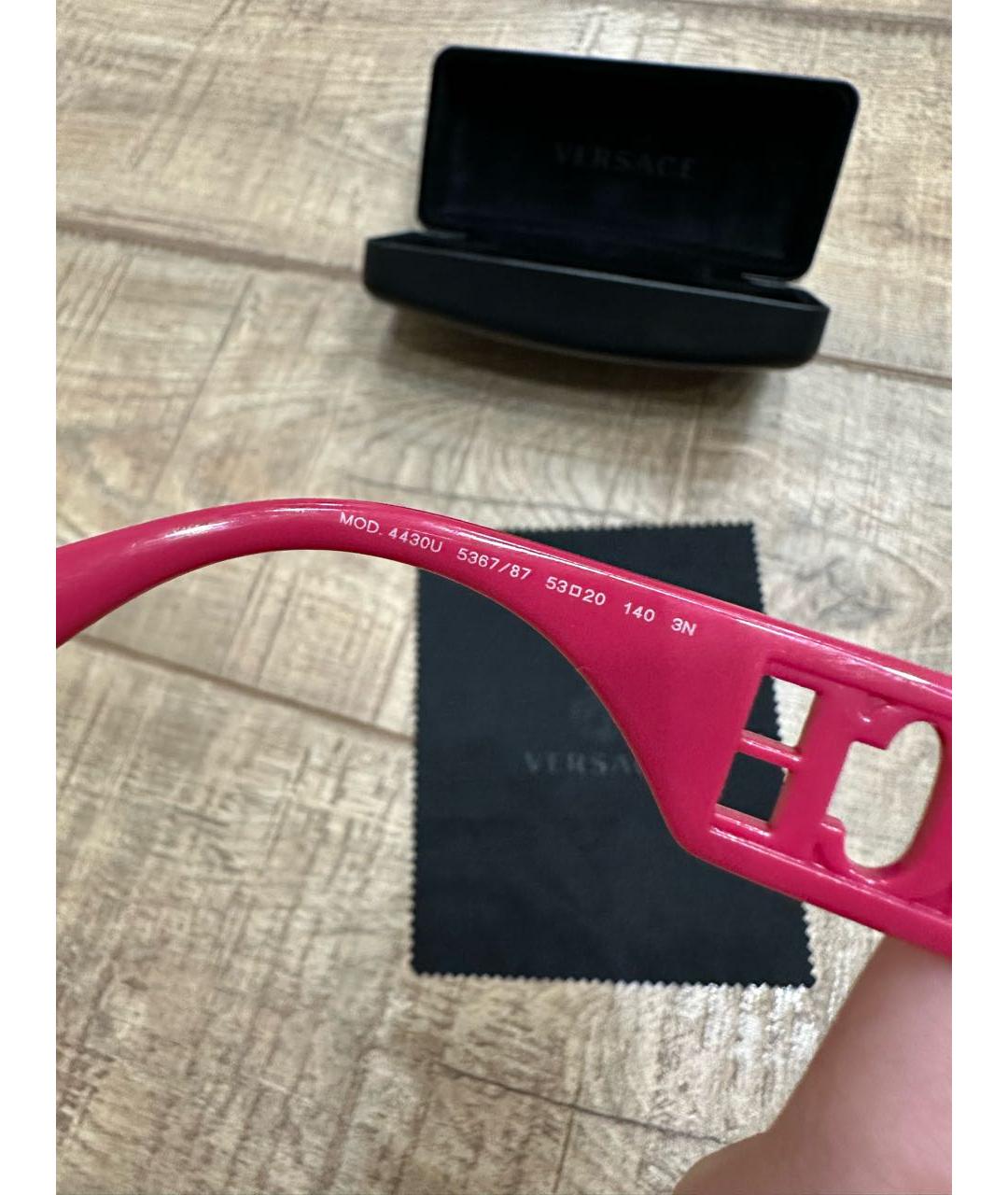 VERSACE Розовые пластиковые солнцезащитные очки, фото 6