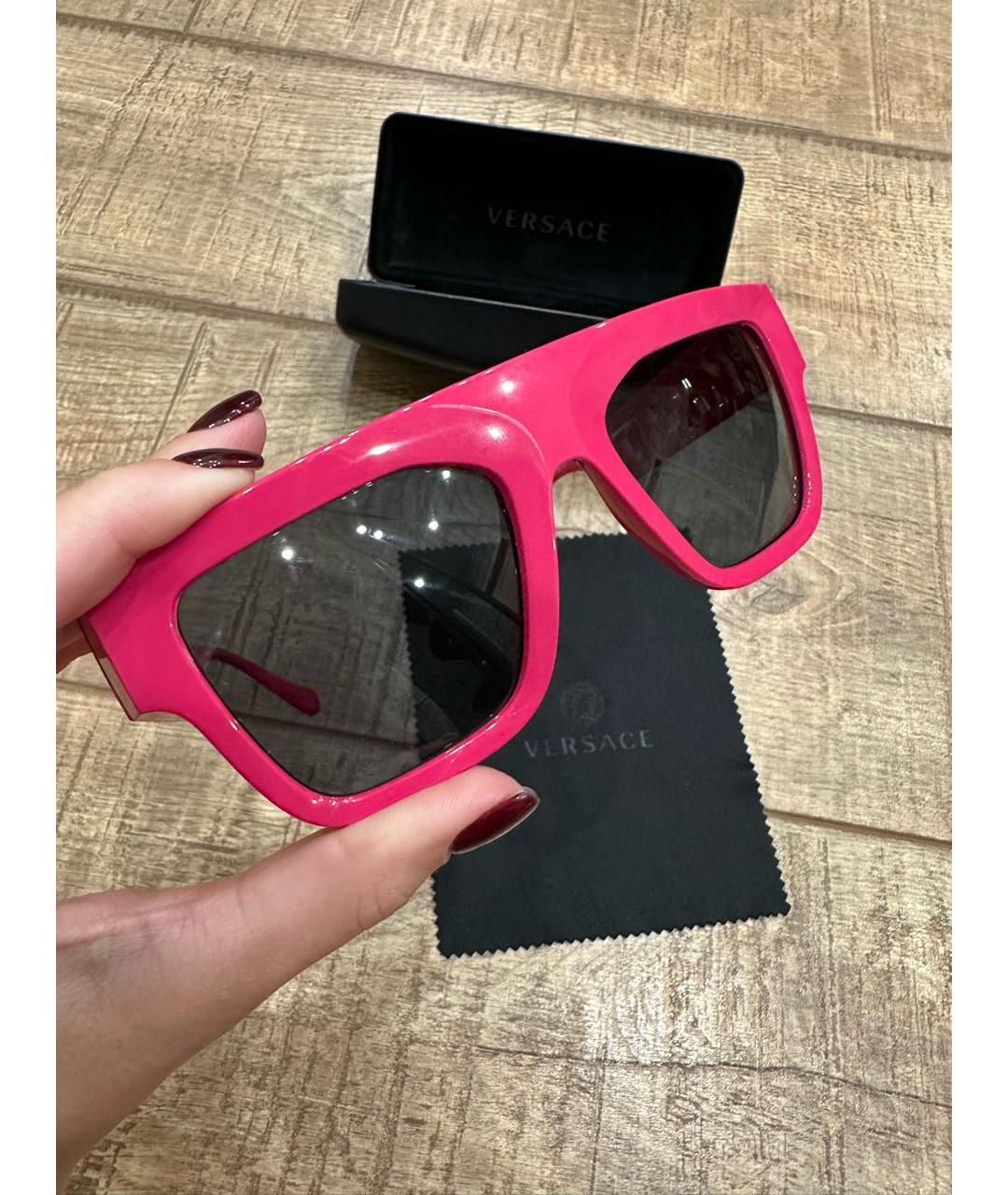 VERSACE Розовые пластиковые солнцезащитные очки, фото 3
