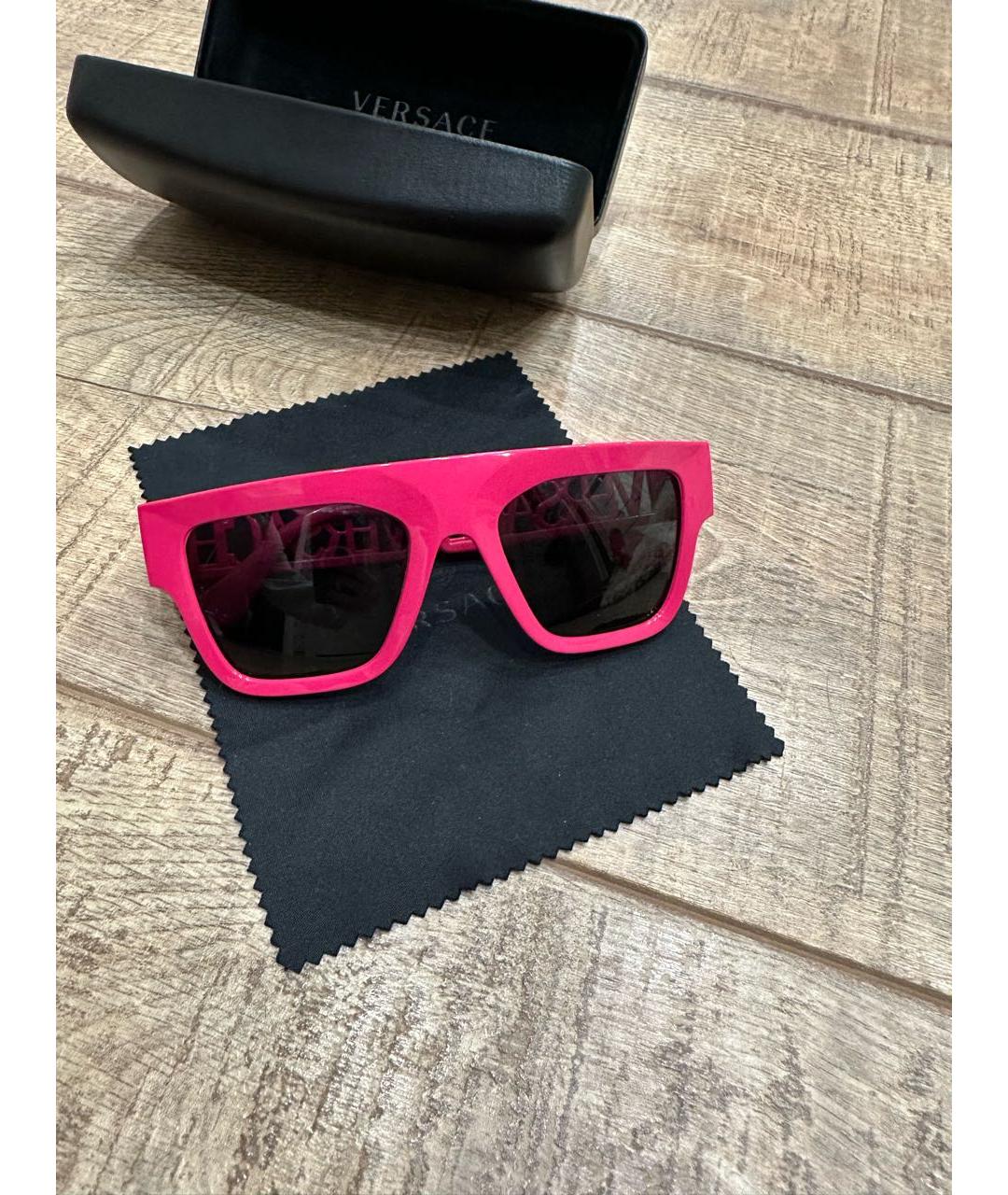 VERSACE Розовые пластиковые солнцезащитные очки, фото 8