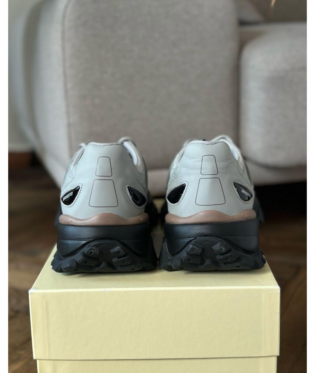 AXEL ARIGATO Серые кожаные низкие кроссовки / кеды, фото 7