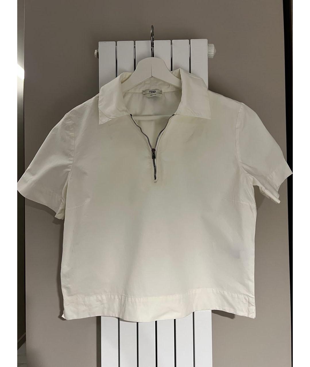 FENDI Белая хлопковая блузы, фото 5
