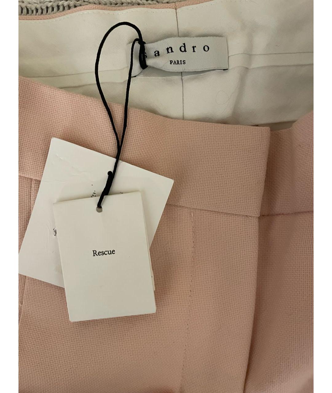 SANDRO Розовые полиэстеровые брюки широкие, фото 2