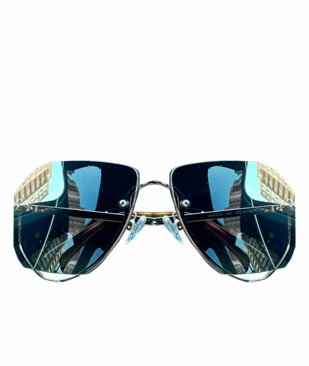 ALEXANDER MCQUEEN Серые металлические солнцезащитные очки, фото 1
