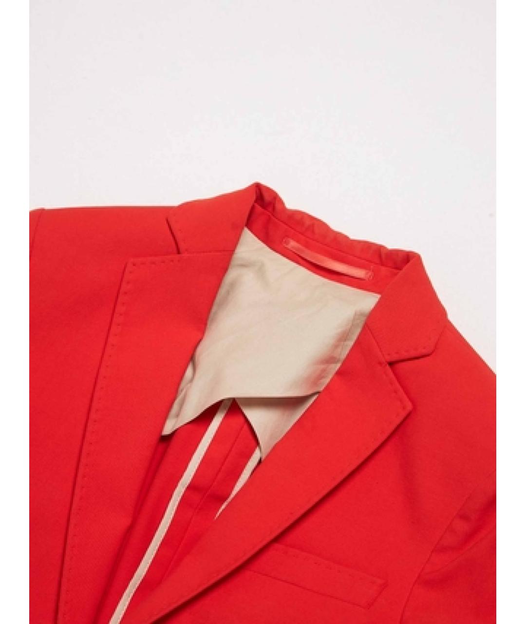 ACNE STUDIOS Красный хлопко-эластановый жакет/пиджак, фото 3