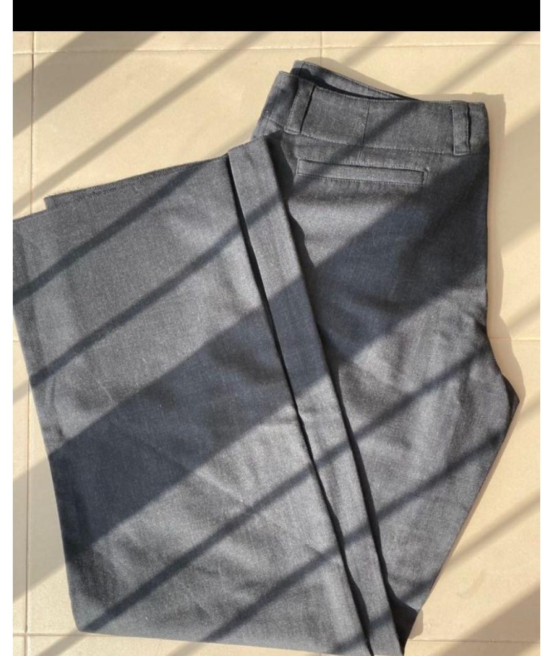 GIANFRANCO FERRE Черные шерстяные повседневные брюки, фото 3