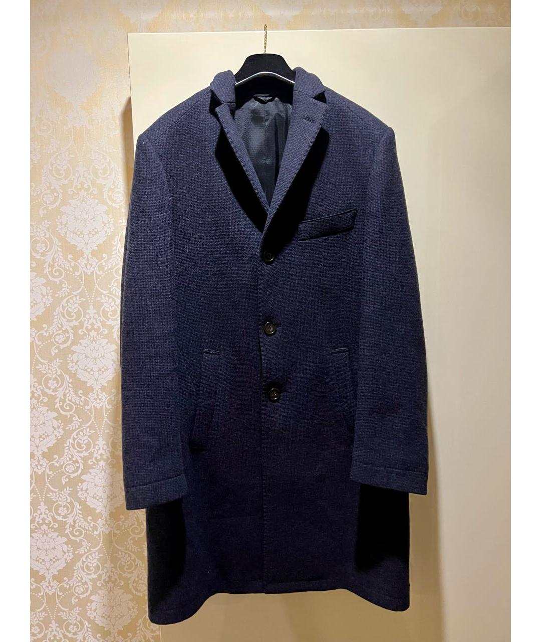 ETRO Темно-синее шерстяное пальто, фото 8