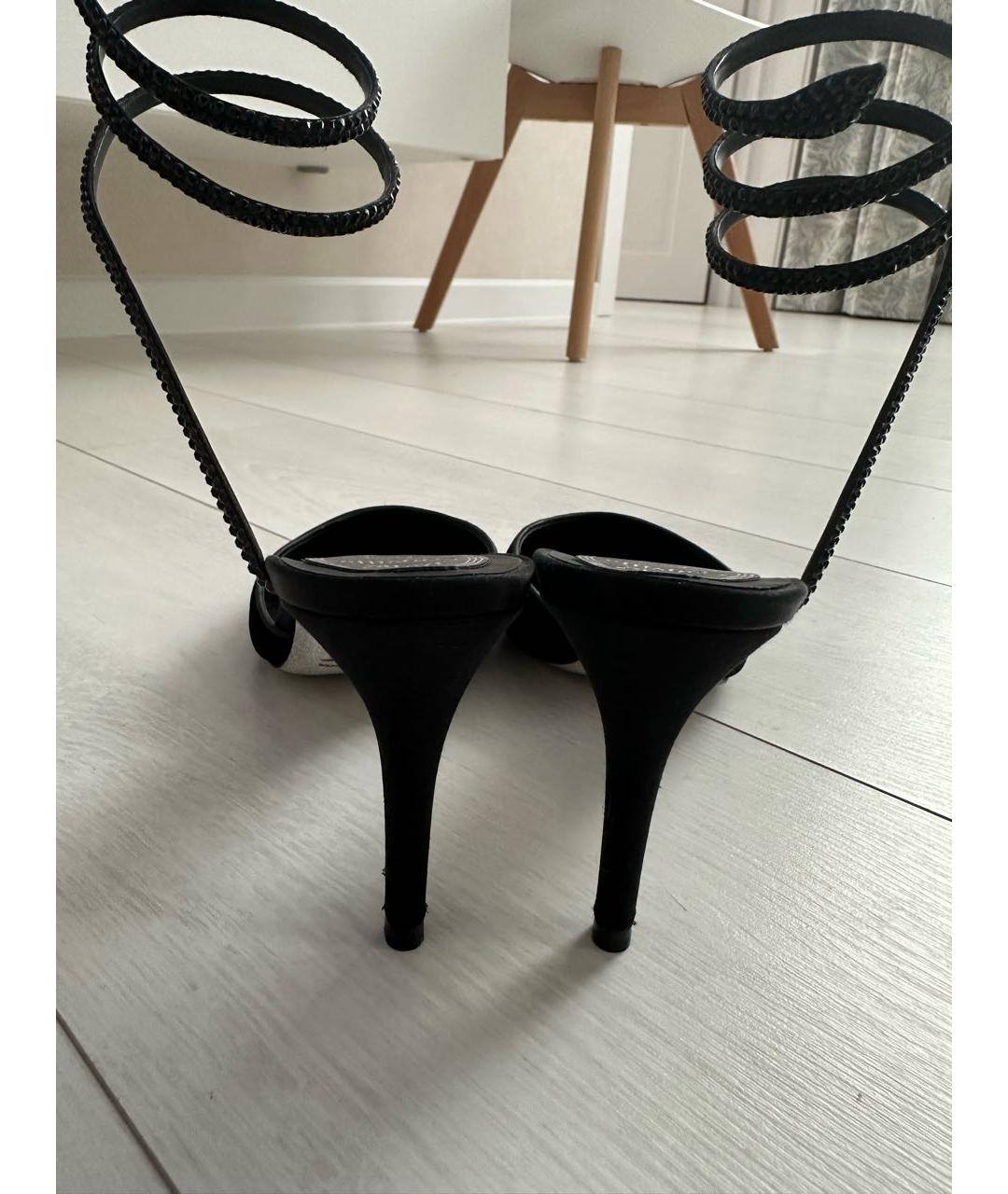 RENE CAOVILLA Черные бархатные туфли, фото 4