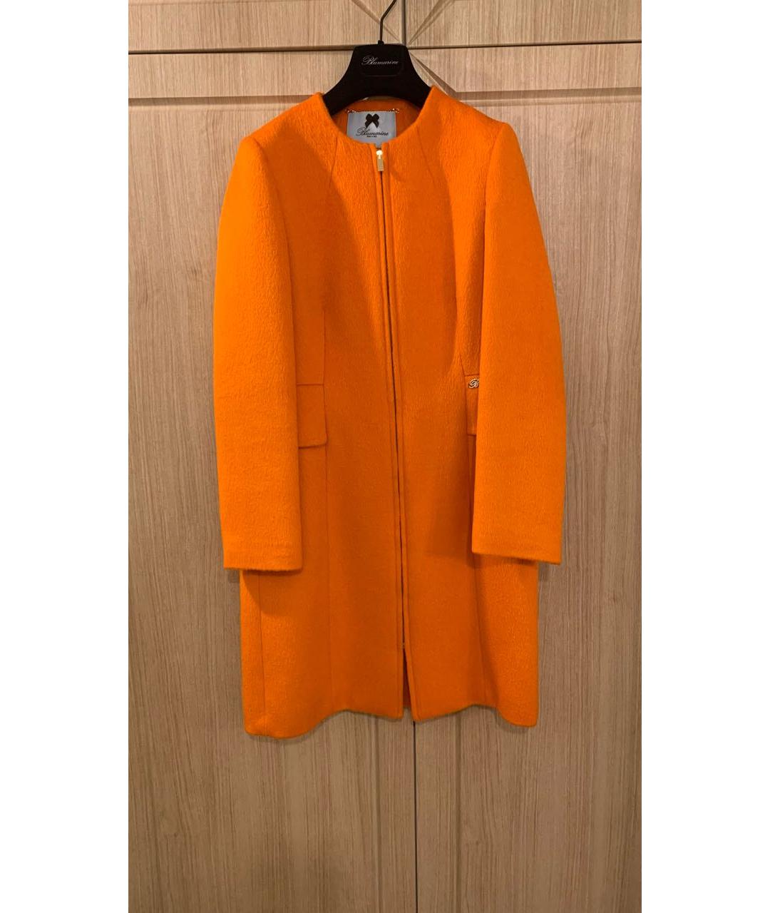 BLUMARINE Оранжевое шерстяное пальто, фото 5