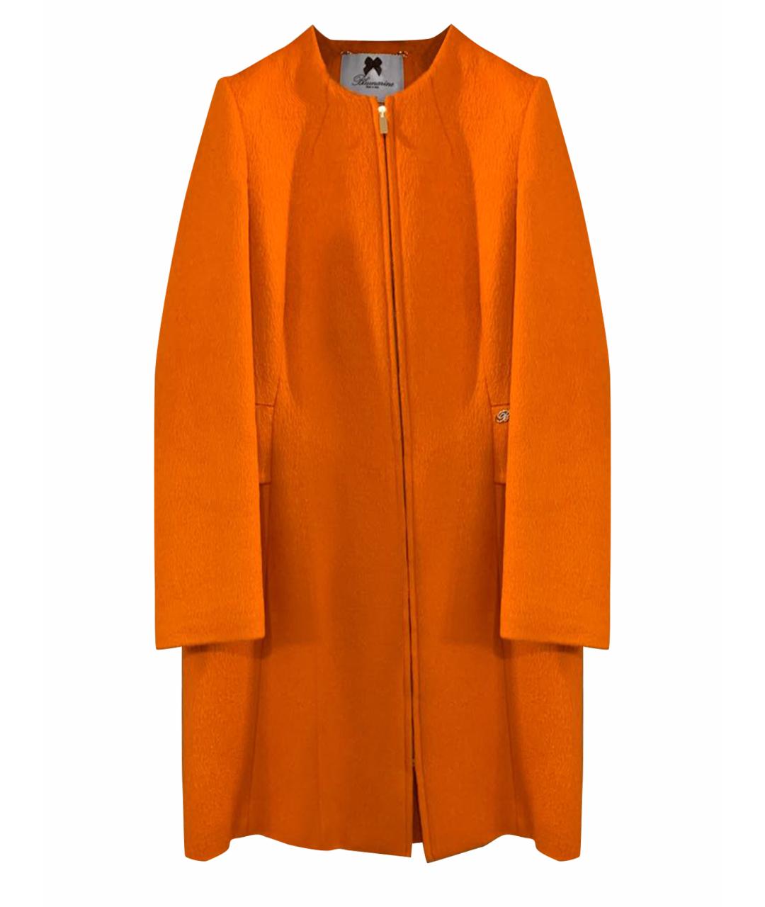 BLUMARINE Оранжевое шерстяное пальто, фото 1