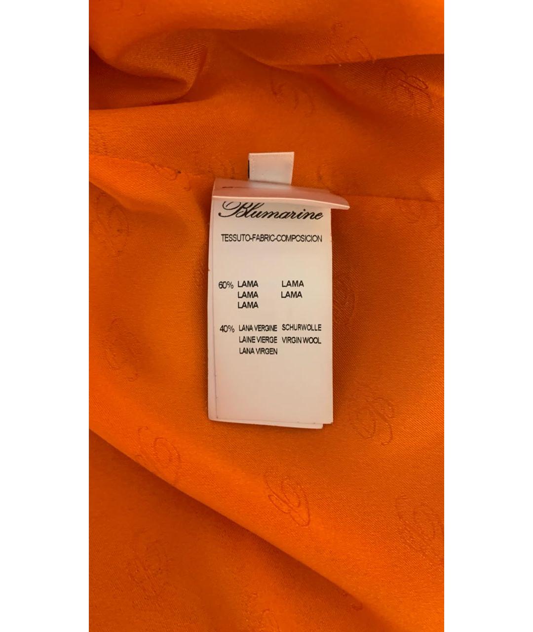 BLUMARINE Оранжевое шерстяное пальто, фото 4