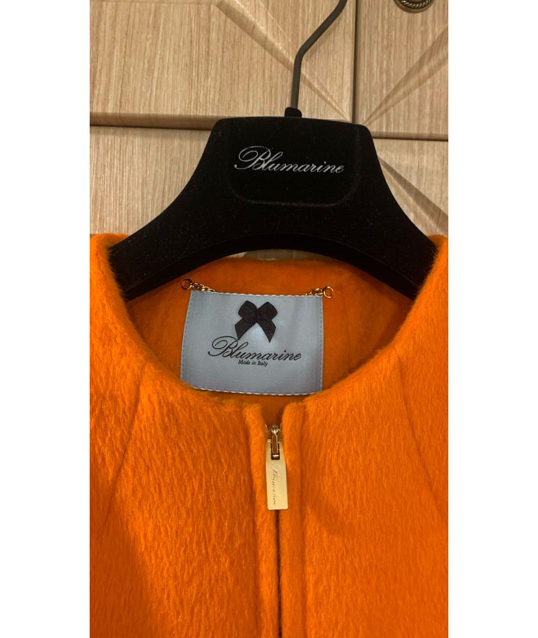 BLUMARINE Оранжевое шерстяное пальто, фото 3