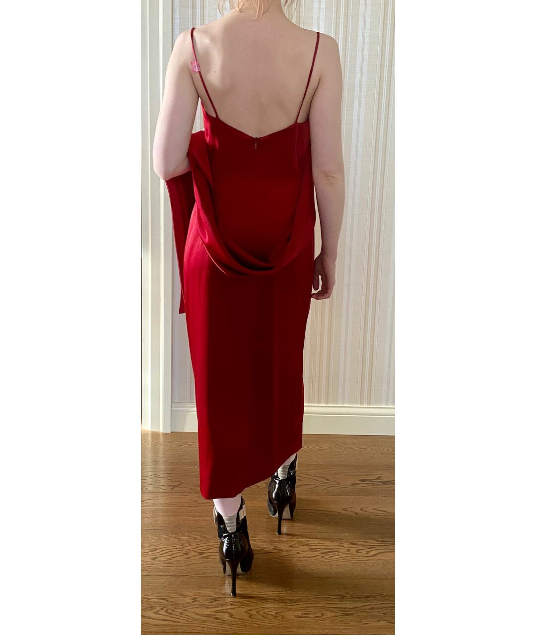 GIANFRANCO FERRE Красное шелковое вечернее платье, фото 2