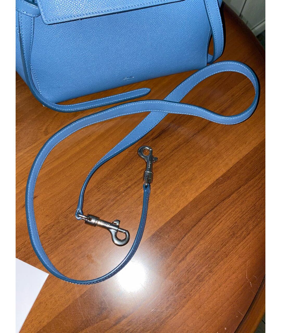 CELINE PRE-OWNED Синяя кожаная сумка тоут, фото 6