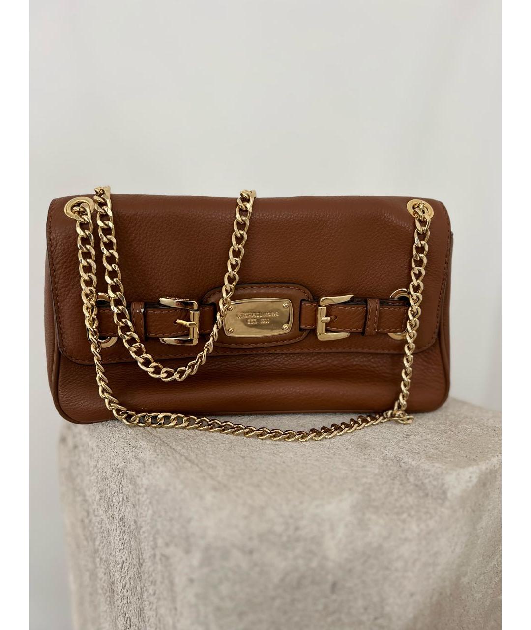 MICHAEL KORS Коричневая кожаная сумка через плечо, фото 2