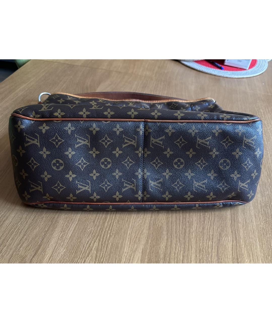 LOUIS VUITTON Коричневая кожаная сумка с короткими ручками, фото 4