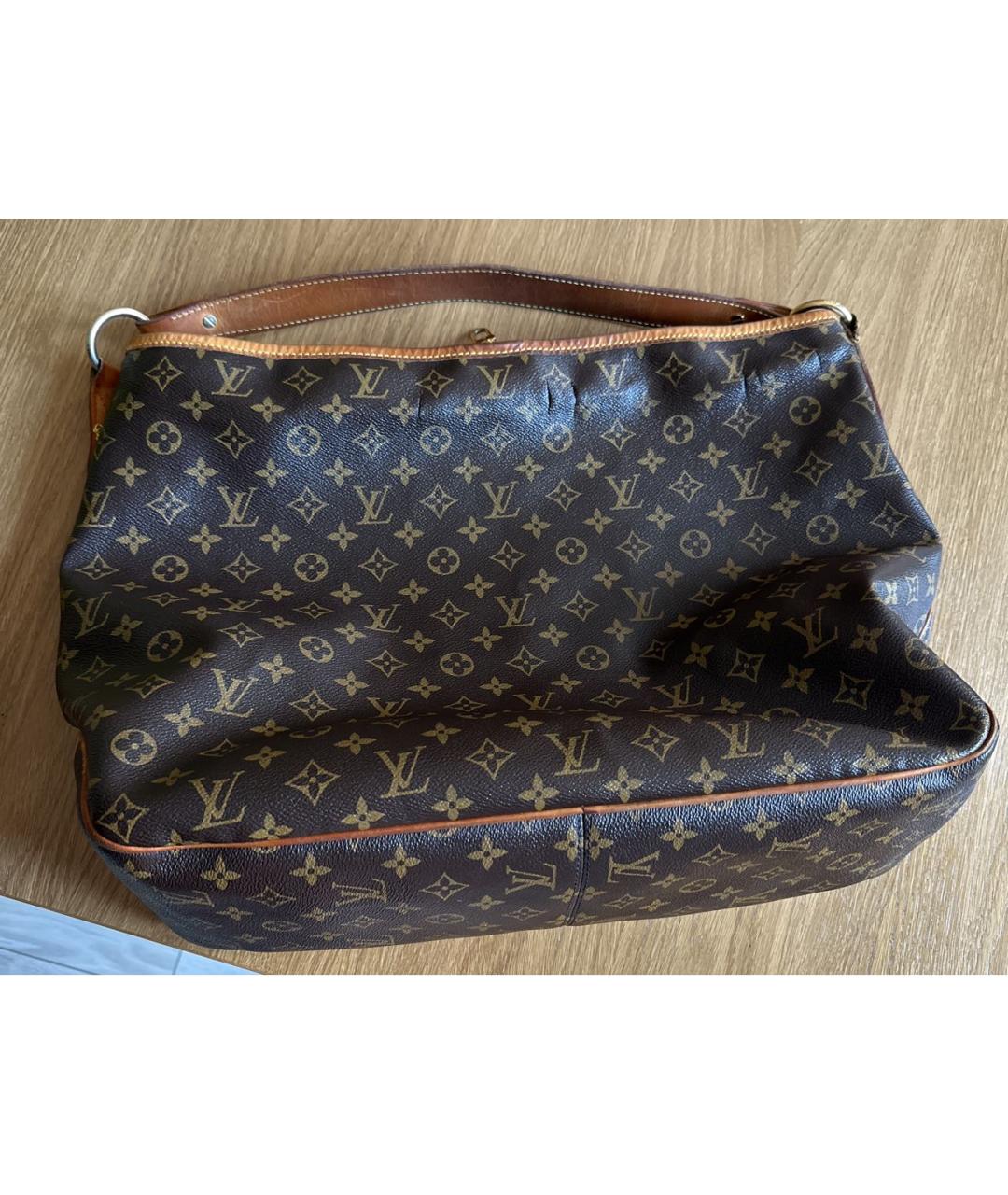 LOUIS VUITTON Коричневая кожаная сумка с короткими ручками, фото 3