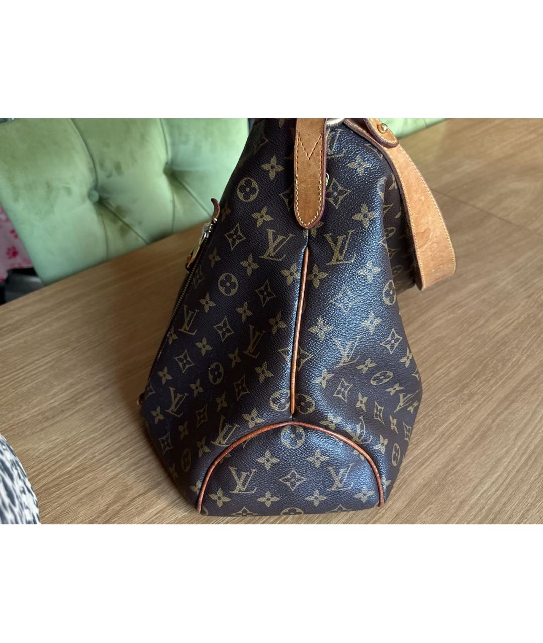 LOUIS VUITTON Коричневая кожаная сумка с короткими ручками, фото 5