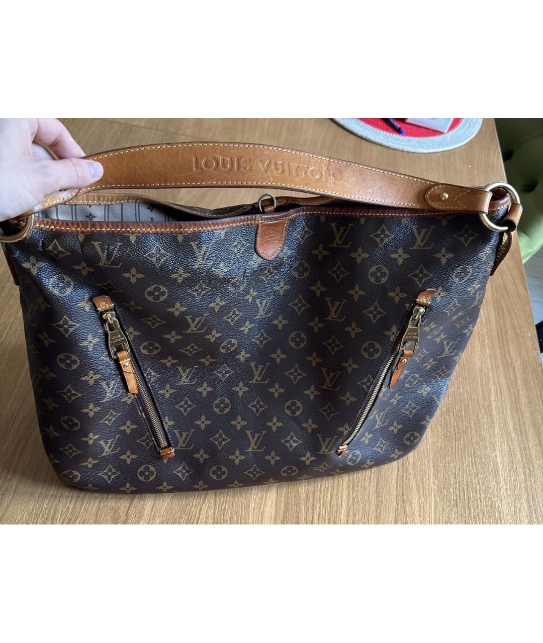 LOUIS VUITTON Коричневая кожаная сумка с короткими ручками, фото 2