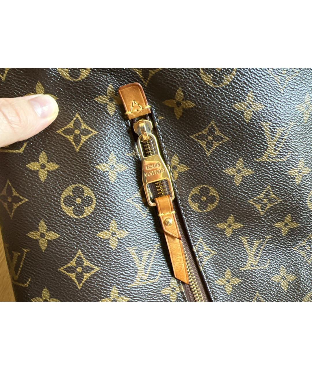 LOUIS VUITTON Коричневая кожаная сумка с короткими ручками, фото 8