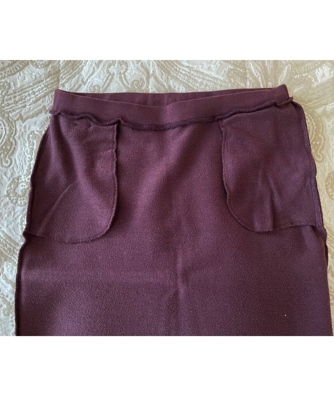 TWIN-SET Бордовая хлопковая юбка миди, фото 7