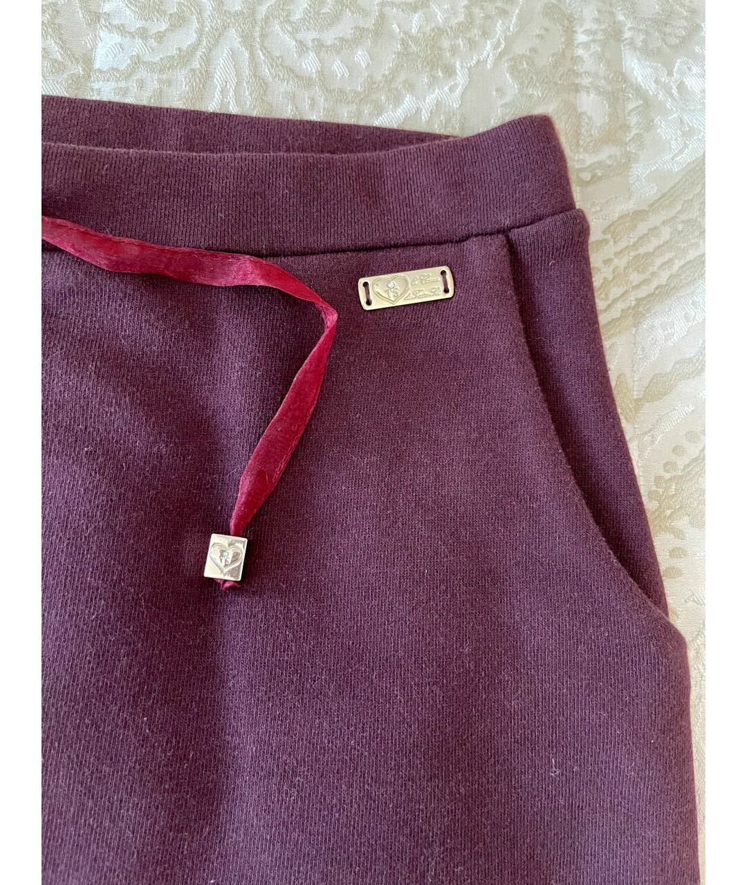 TWIN-SET Бордовая хлопковая юбка миди, фото 5