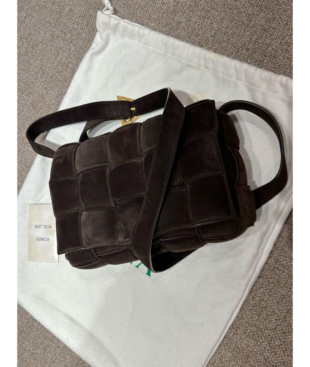 BOTTEGA VENETA Коричневая замшевая сумка через плечо, фото 2