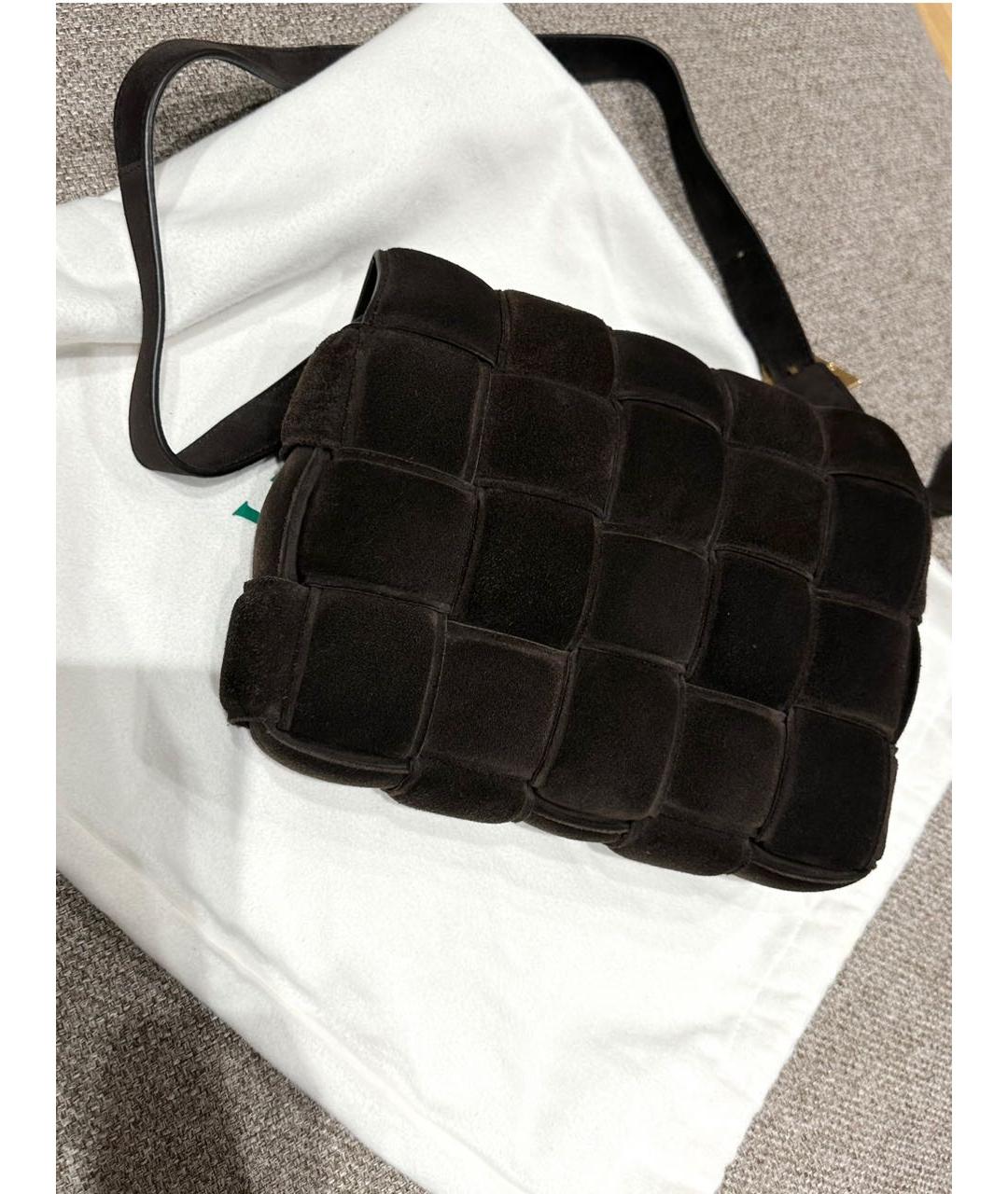 BOTTEGA VENETA Коричневая замшевая сумка через плечо, фото 3