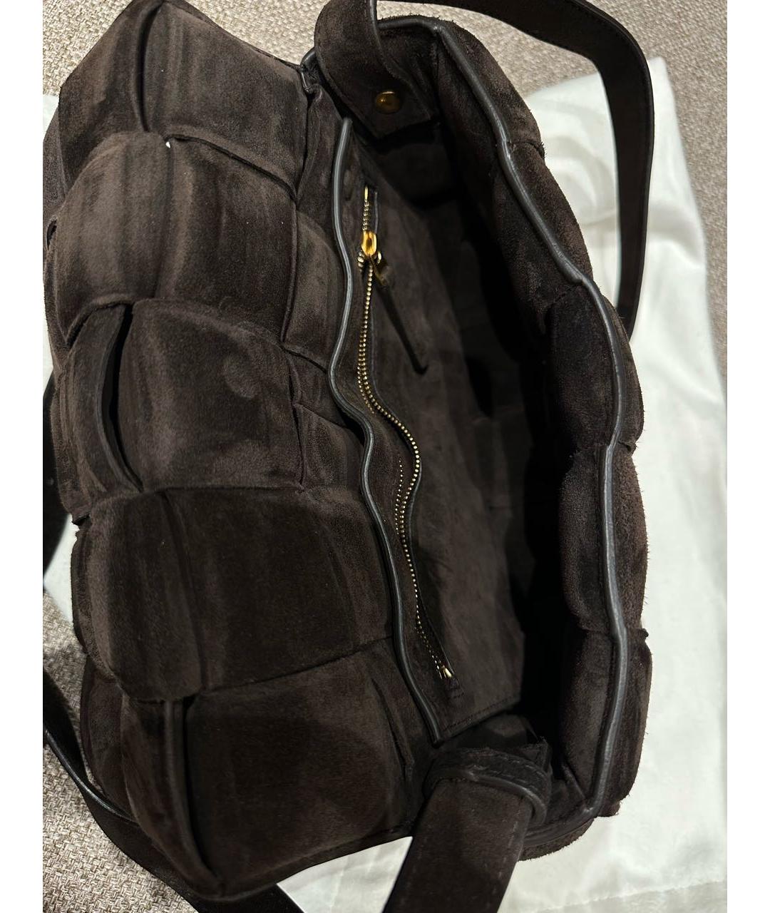 BOTTEGA VENETA Коричневая замшевая сумка через плечо, фото 4