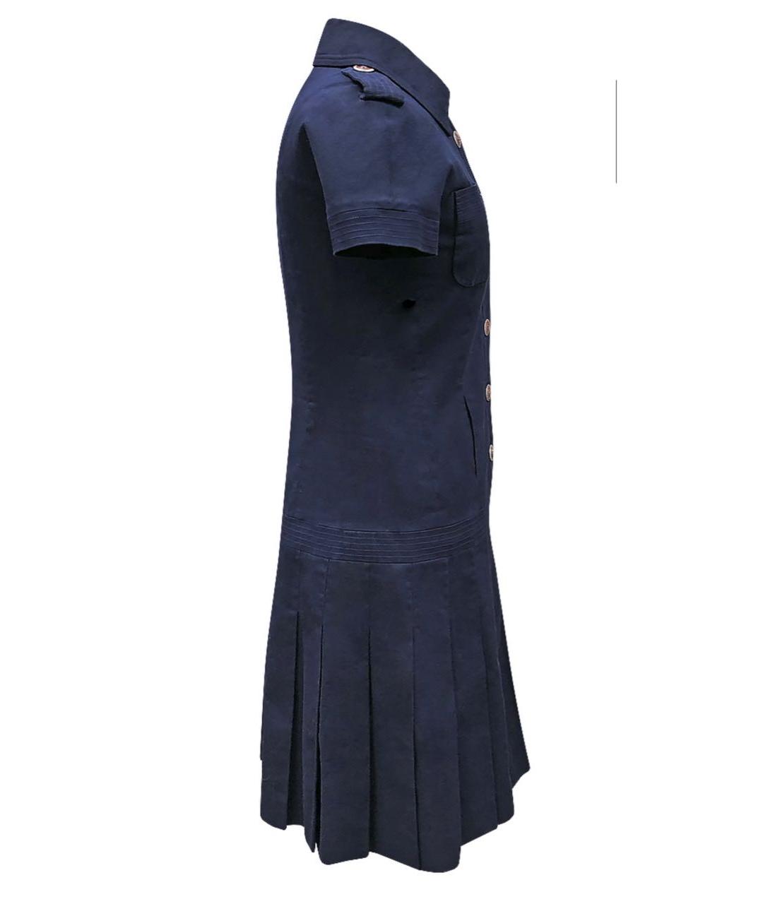 CHANEL PRE-OWNED Темно-синее хлопковое повседневное платье, фото 4
