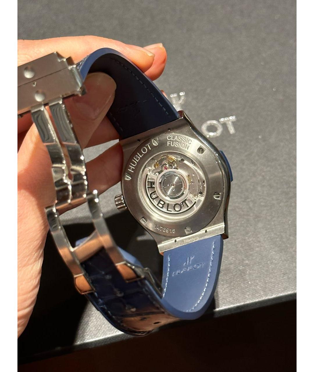 HUBLOT Синие кожаные часы, фото 3