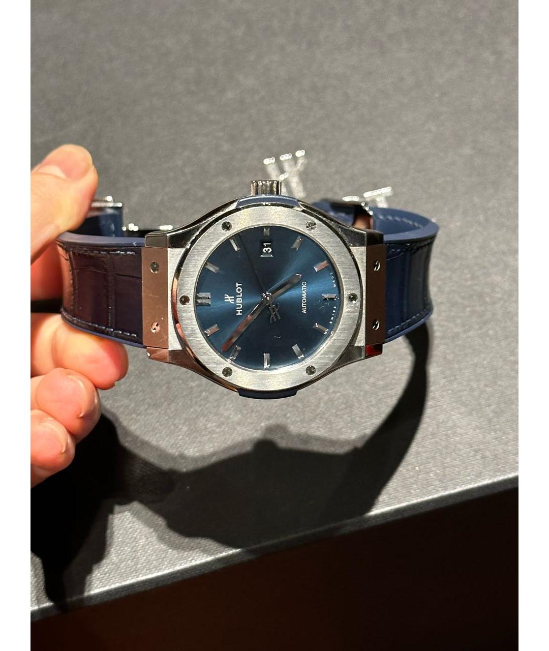 HUBLOT Синие кожаные часы, фото 2