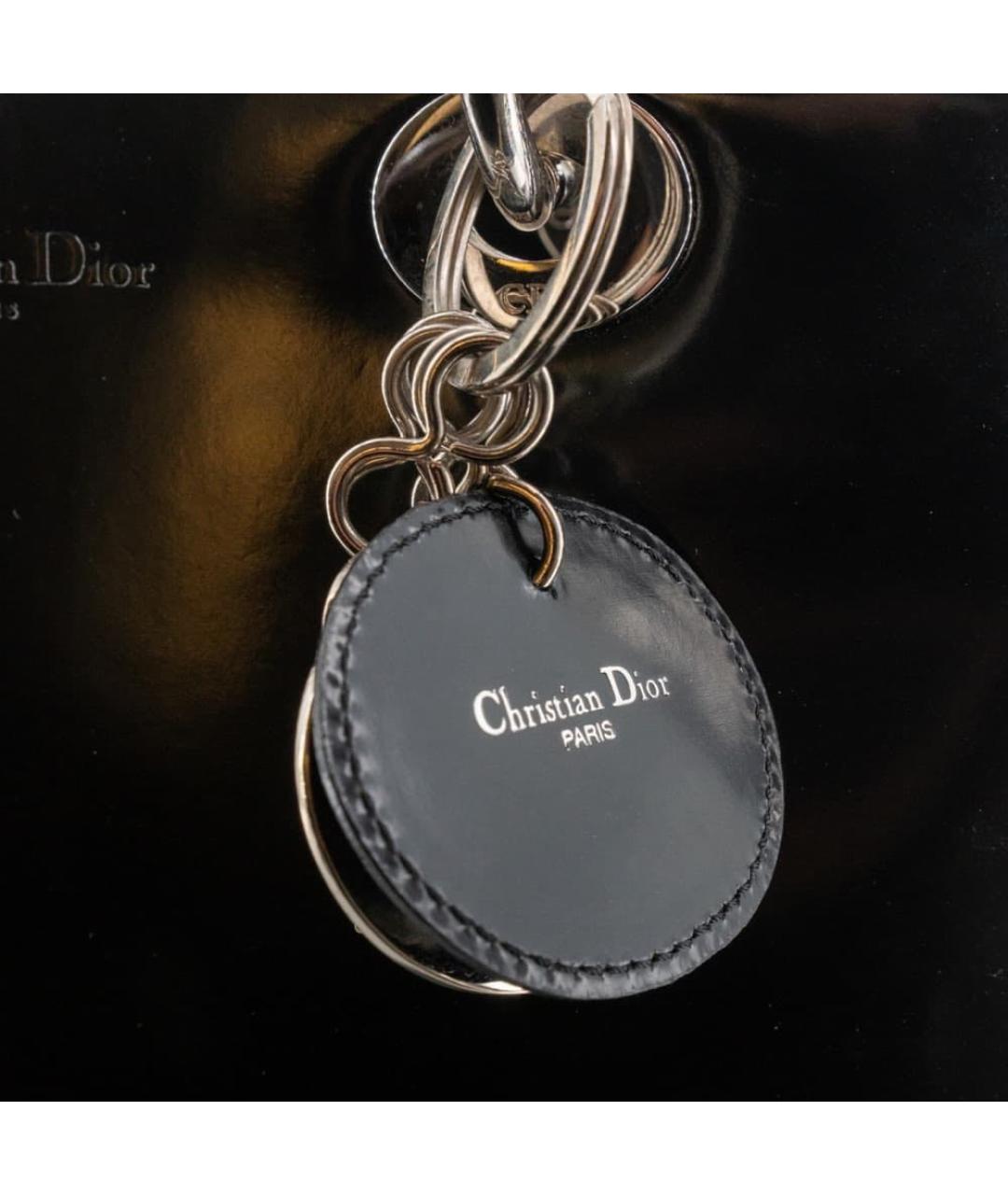 CHRISTIAN DIOR Черная кожаная сумка с короткими ручками, фото 7