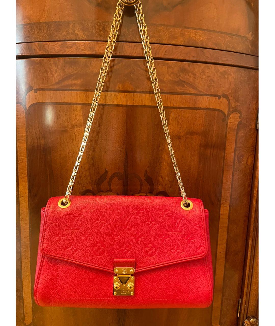 LOUIS VUITTON Красная кожаная сумка через плечо, фото 5