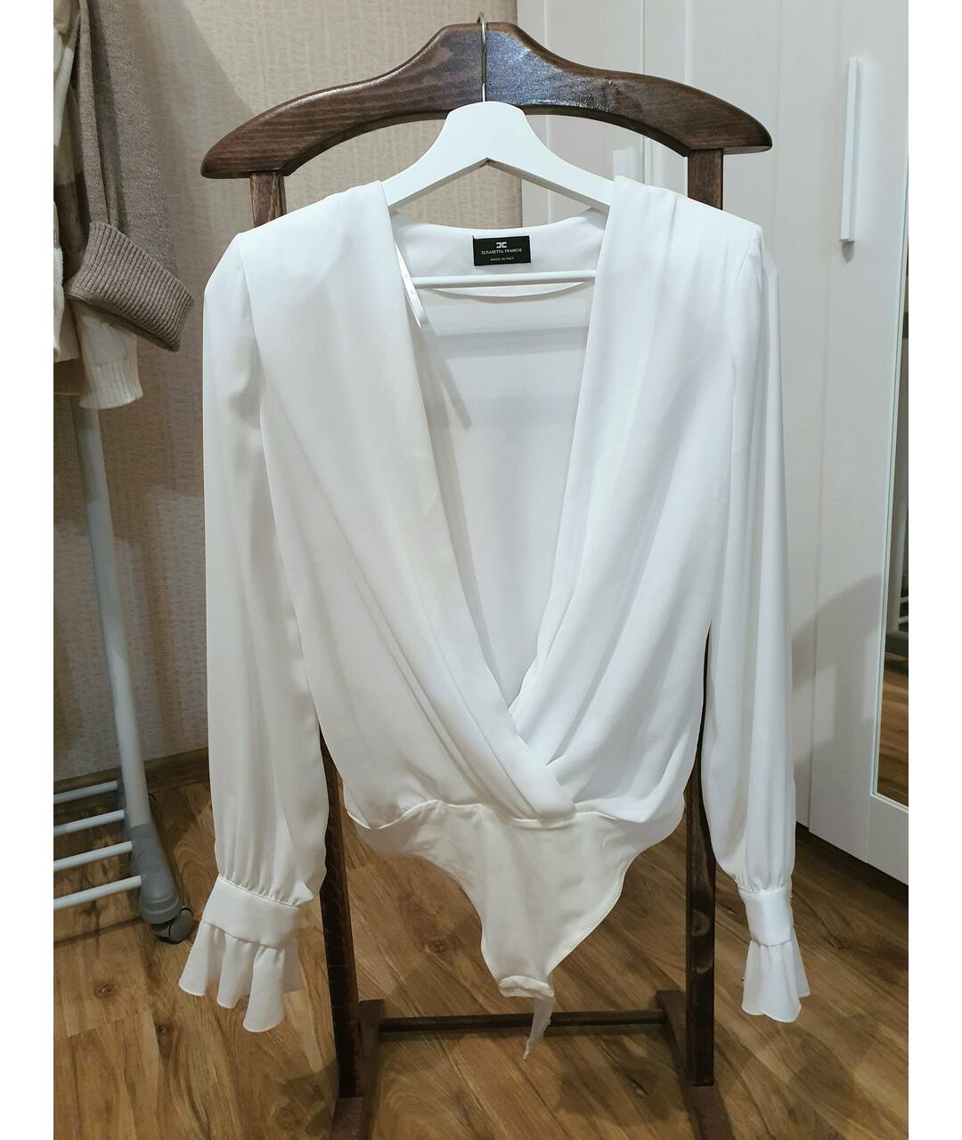 ELISABETTA FRANCHI Белая полиэстеровая рубашка, фото 6