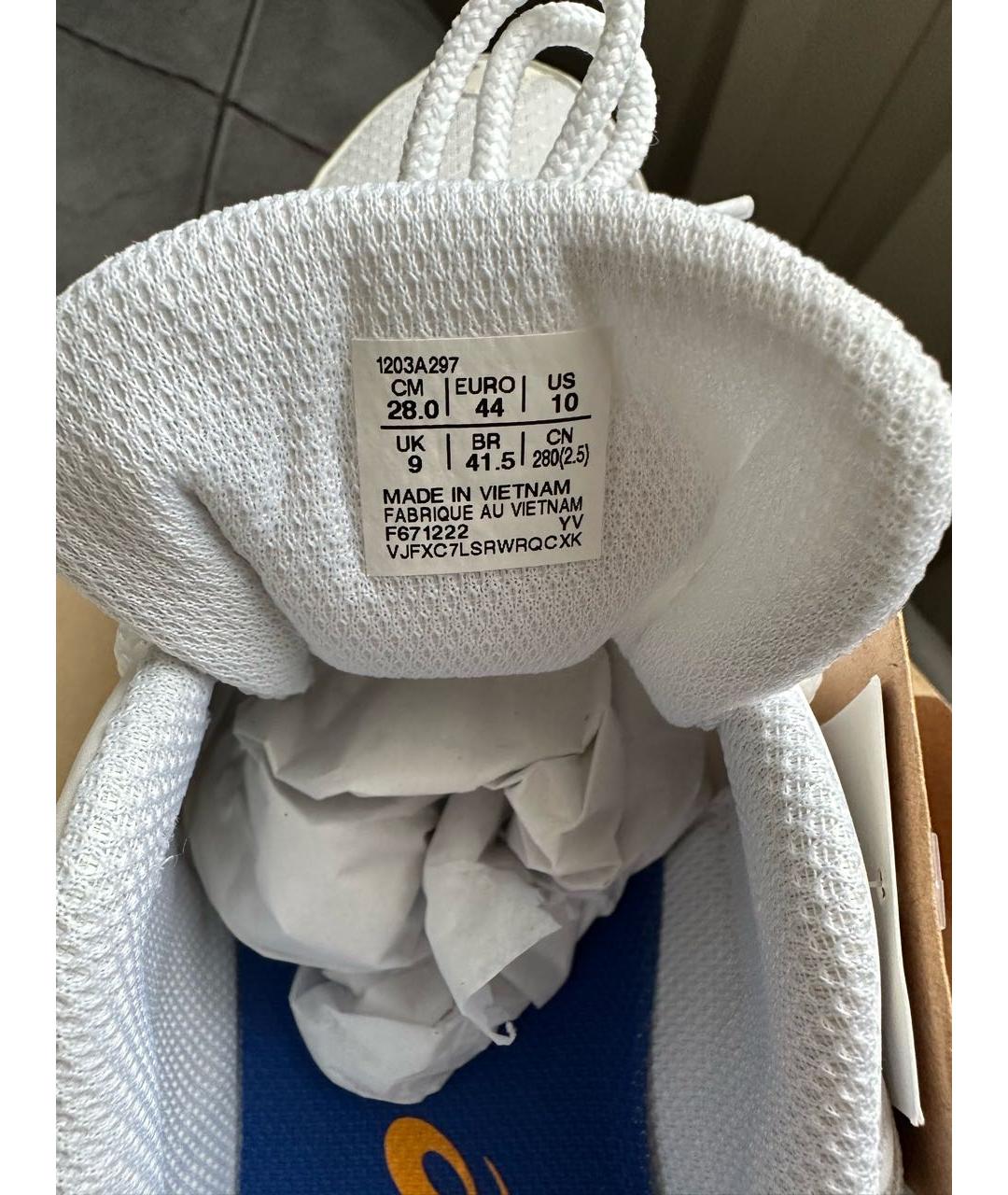 ASICS Белые текстильные низкие кроссовки / кеды, фото 5