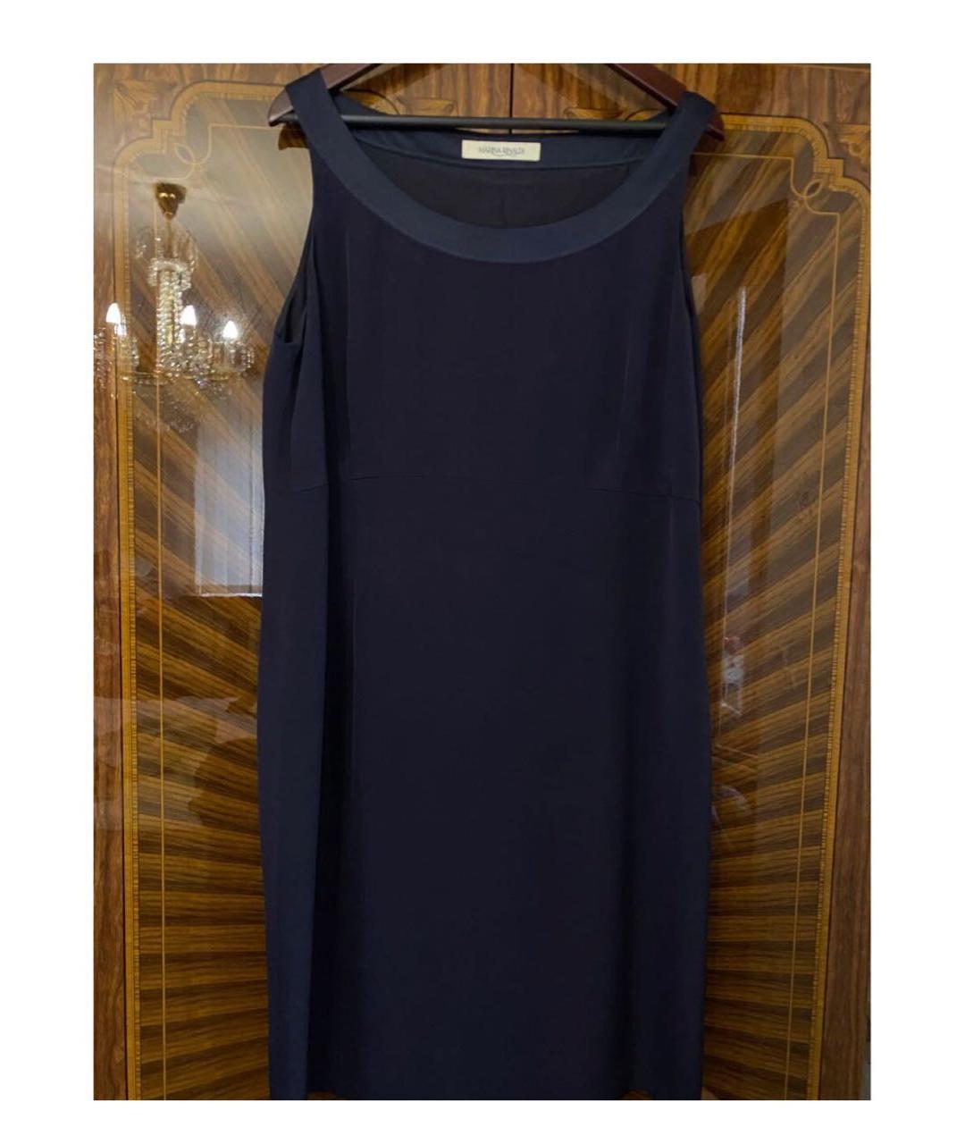MARINA RINALDI Темно-синее шелковое платье, фото 2