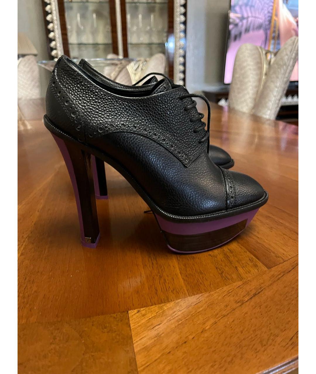 LOUIS VUITTON Черные кожаные ботильоны, фото 6