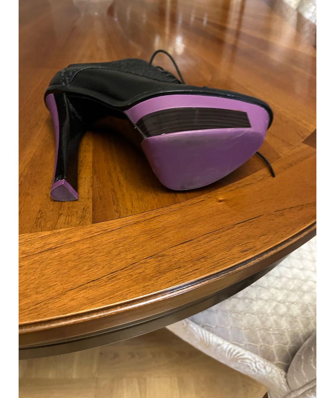 LOUIS VUITTON Черные кожаные ботильоны, фото 4