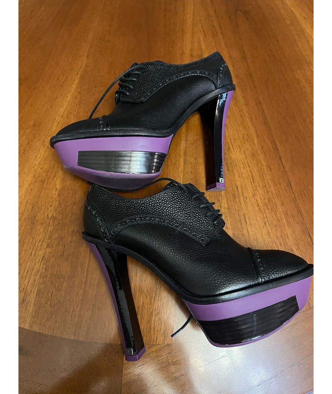 LOUIS VUITTON Черные кожаные ботильоны, фото 3