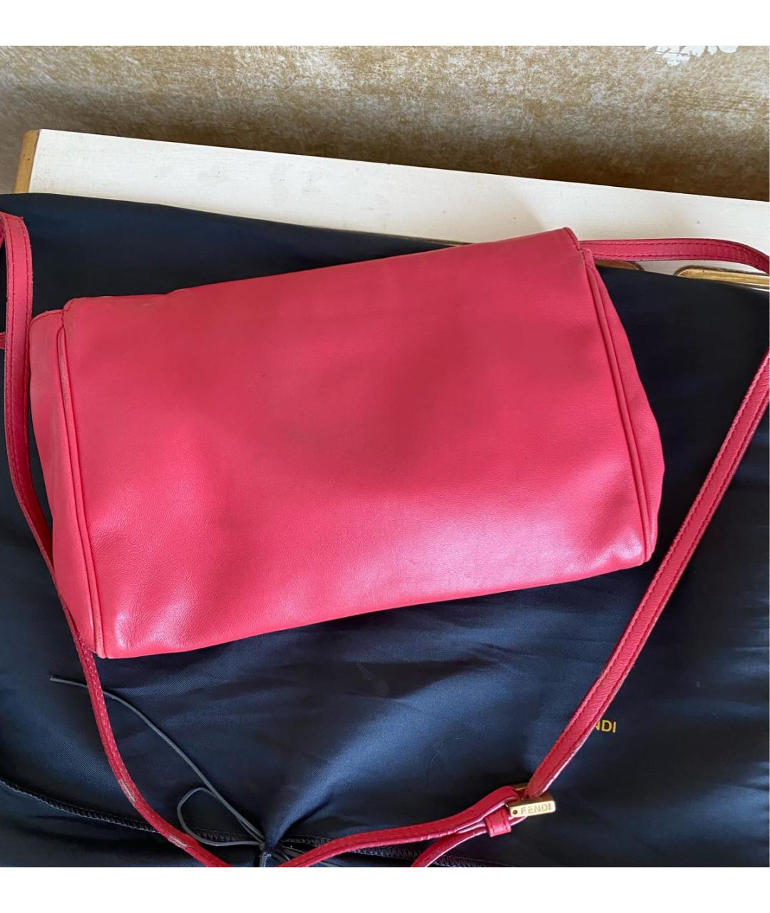 Fendi red 2025 leather bag