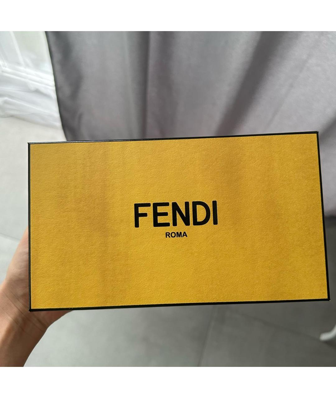 FENDI Коричневые пластиковые солнцезащитные очки, фото 4